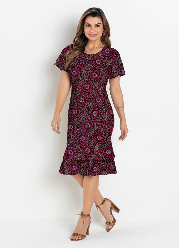 Rosalie - Vestido Justo Arabesco Preto 3