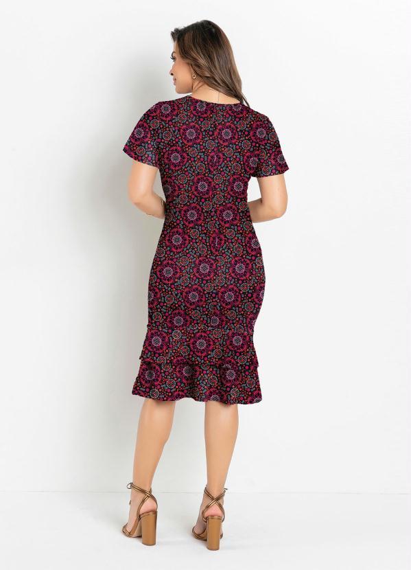 Rosalie - Vestido Justo Arabesco Preto 4