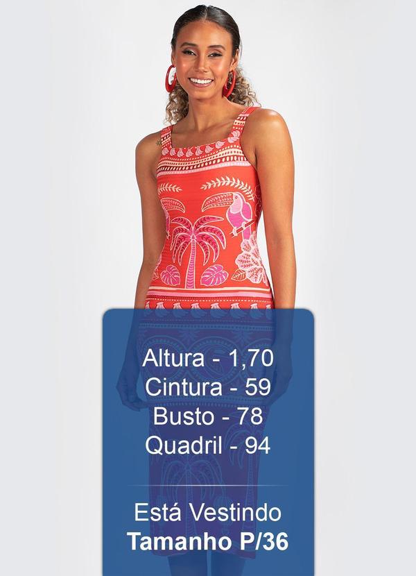 Farm - Vestido Justo de Malha Nascer de Verão Vermelho 3