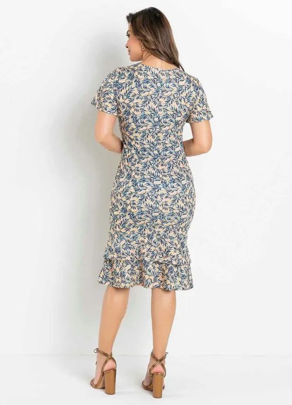 Rosalie - Vestido Justo Folhagem Amarela 2