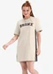 Minty - Vestido Juvenil Curto em Malhão Preto - variação: Bege