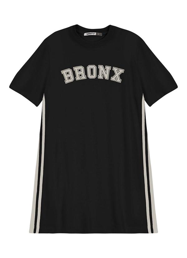 Minty - Vestido Juvenil Curto em Malhão Preto