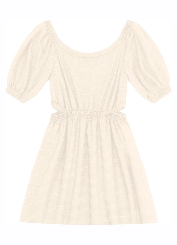Minty - Vestido Juvenil Curto em Molecotton Bege