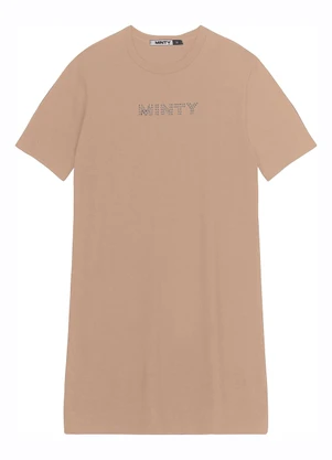 Minty - Vestido Juvenil Curto em Molecotton Marrom - MINTY