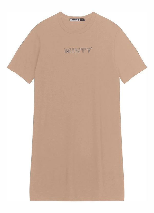 Minty - Vestido Juvenil Curto em Molecotton Marrom