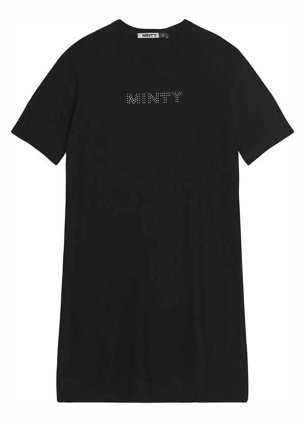Minty - Vestido Juvenil Curto em Molecotton Preto 2