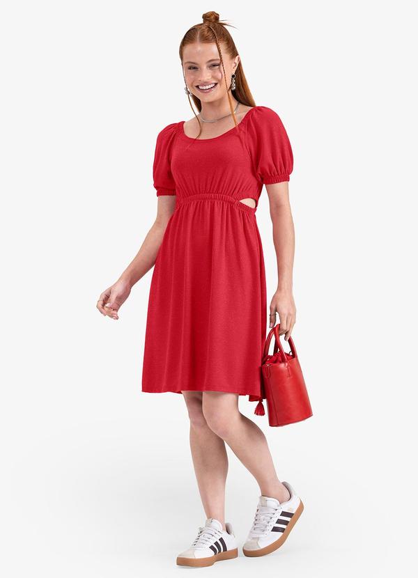 Minty - Vestido Juvenil Curto em Molecotton Vermelho 1