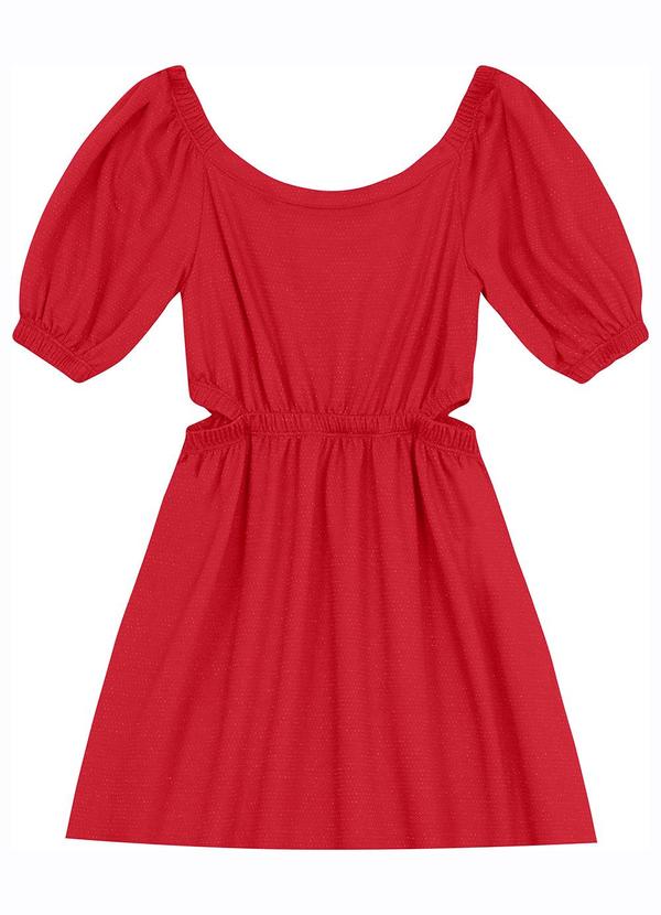 Minty - Vestido Juvenil Curto em Molecotton Vermelho 2