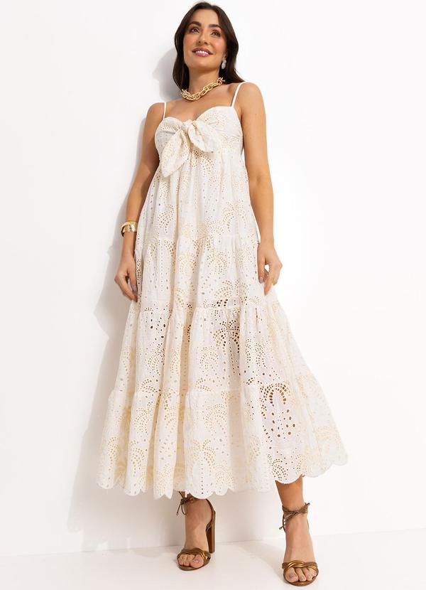 Farm - Vestido Laise Artesanal Off White