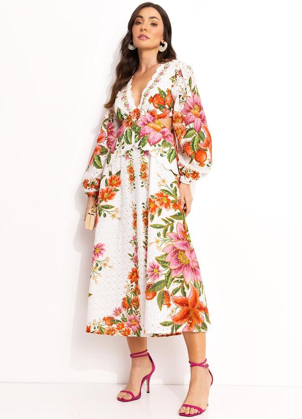 Farm - Vestido Laise Floral de Verão Off White 3