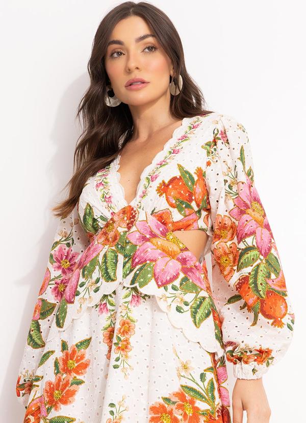 Farm - Vestido Laise Floral de Verão Off White 4