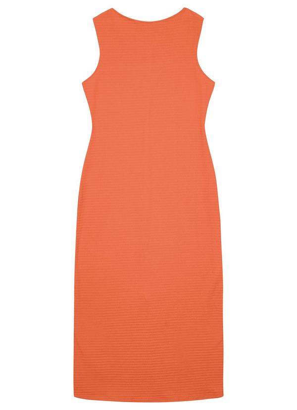 Malwee - Vestido Laranja Mídi Texturizado