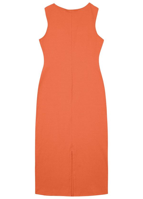 Malwee - Vestido Laranja Mídi Texturizado 2