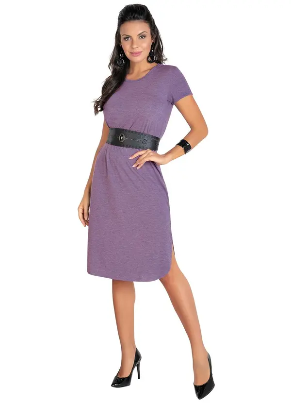 Moda Pop - Vestido Lavanda em Poliviscose 3