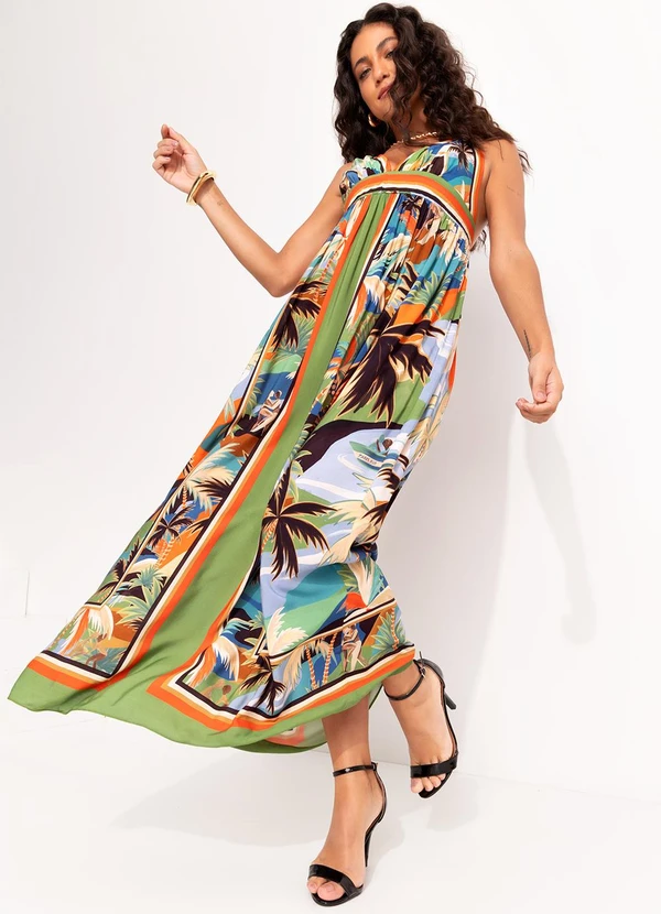 Farm - Vestido Lenço Bem Querer Laranja 4