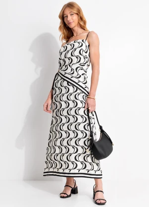 Farm - Vestido Lenço Peixe Copa Bege - FARM