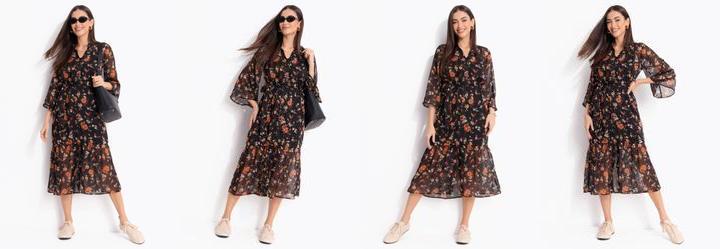 Vestido Liberty Preto em Chiffon