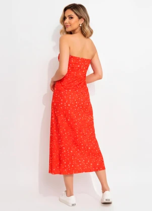 Quintess - Vestido Liberty Vermelho em Malha Fria - QUINTESS