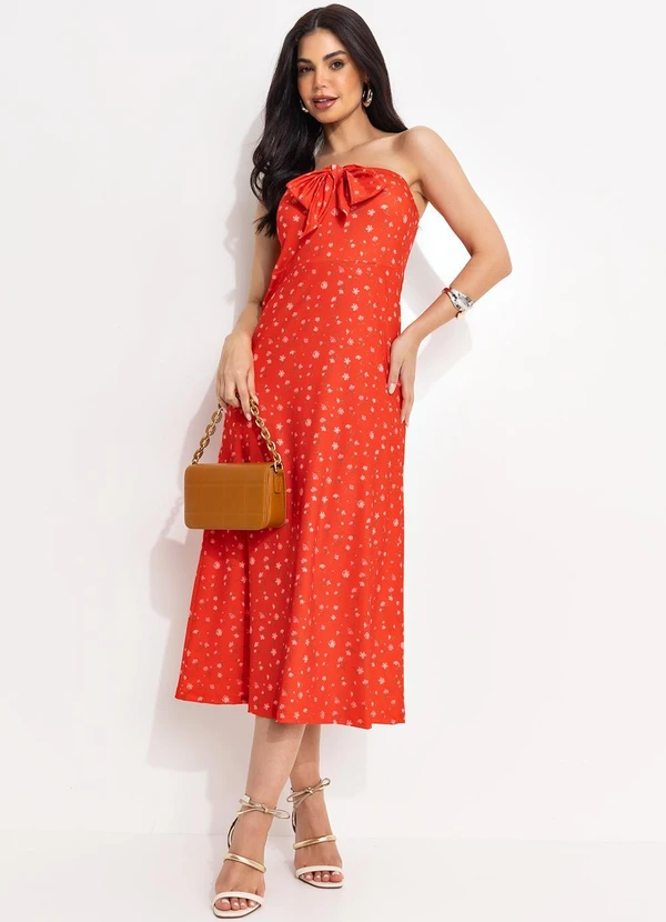 Quintess - Vestido Liberty Vermelho em Malha Fria 4