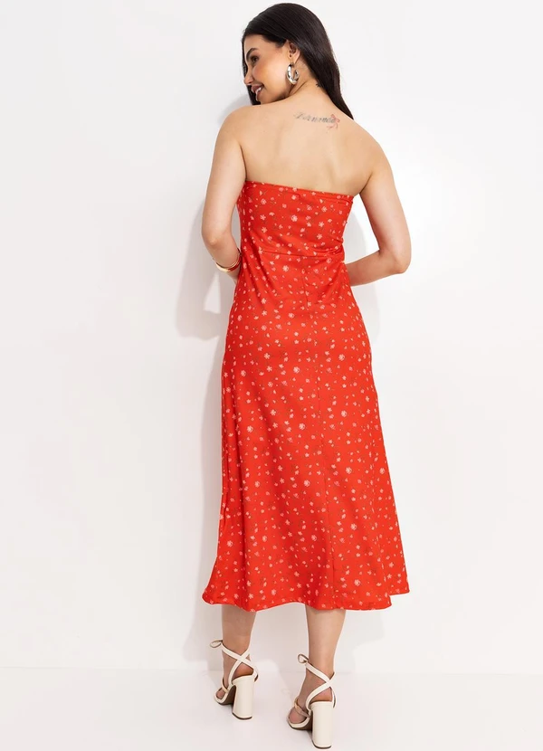 Quintess - Vestido Liberty Vermelho em Malha Fria 5