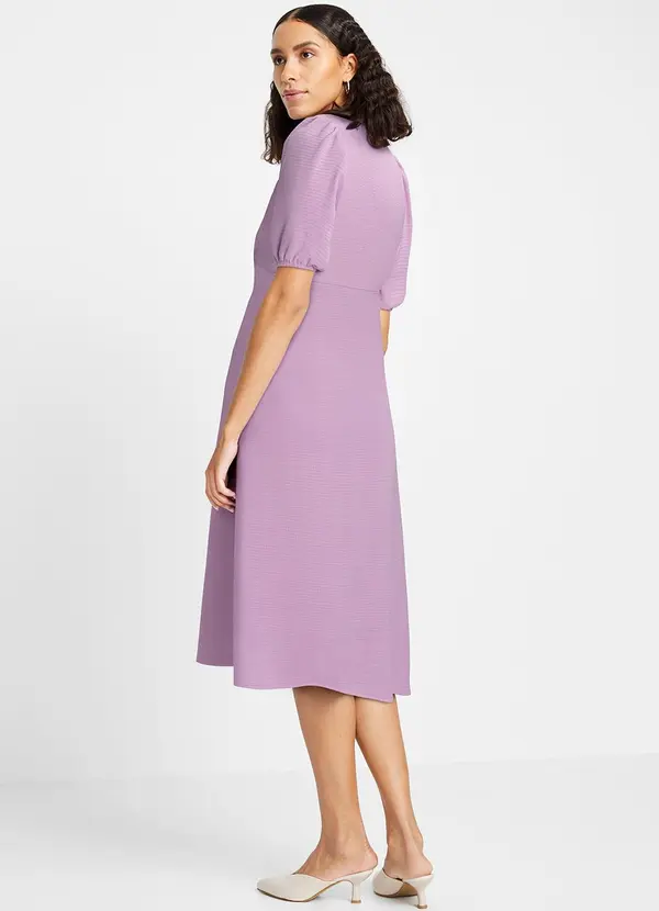 bonprix - Vestido Lilás em Crepe Plano 4