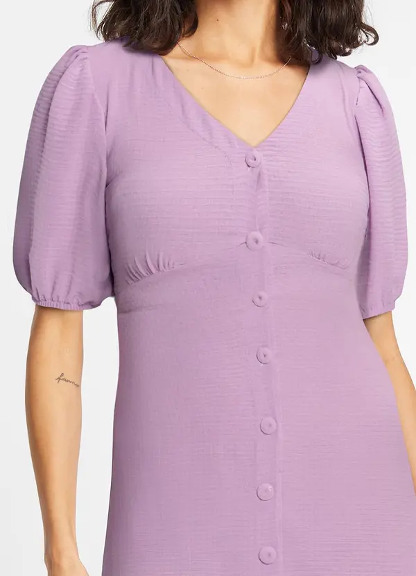 bonprix - Vestido Lilás em Crepe Plano 5