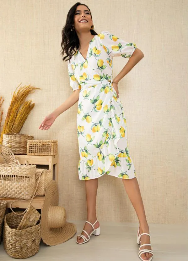 Quintess - Vestido Limões com Transpasse 2