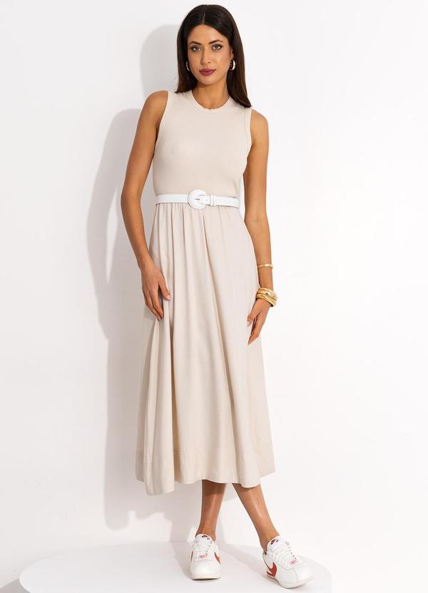 Colcci - Vestido Linho Bege