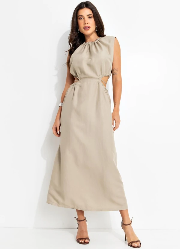 Colcci - Vestido Linho Bege