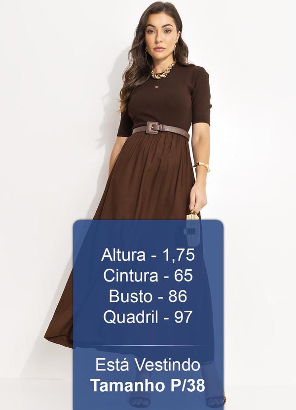 Colcci - Vestido Linho Detalhe Canelado Marrom 5