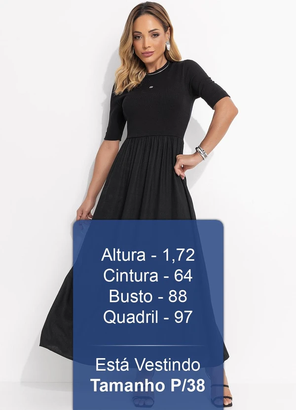 Colcci - Vestido Linho Detalhe Canelado Preto 5