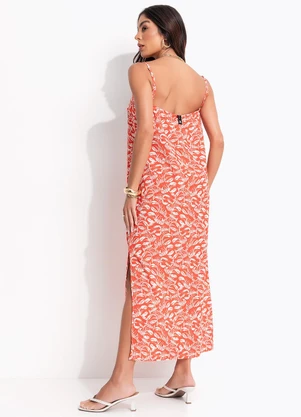Colcci - Vestido Linho Estampado Vermelho - COLCCI