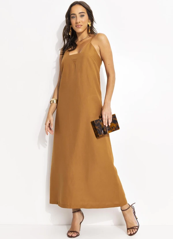 Forum - Vestido Linho Marrom 3
