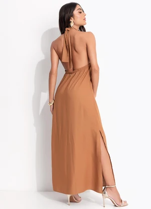 Colcci - Vestido Linho Marrom - COLCCI