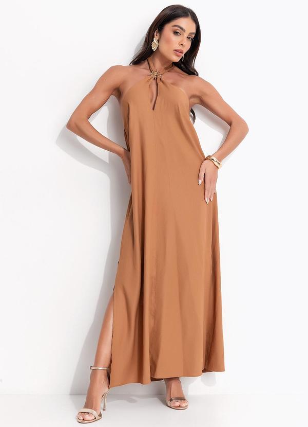 Colcci - Vestido Linho Marrom