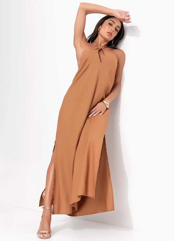 Colcci - Vestido Linho Marrom 5