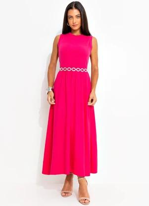 Colcci - Vestido Linho Rosa - COLCCI
