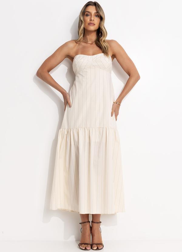 Colcci Jeans - Vestido Listrado Bege