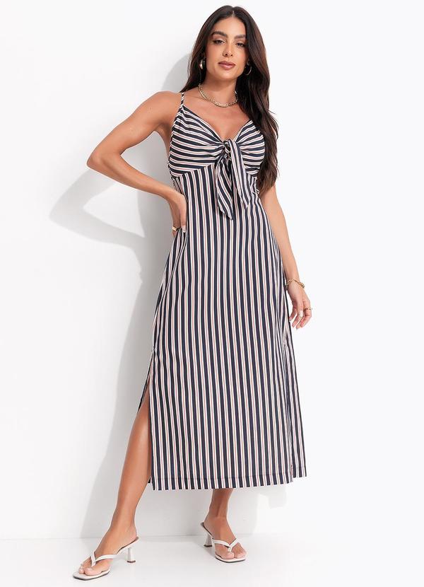 Colcci - Vestido Listrado Bege