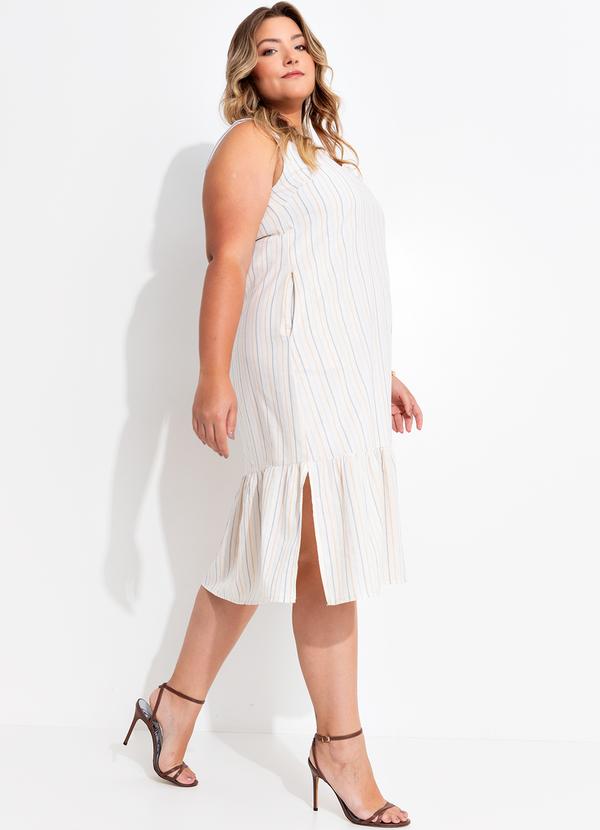 Quintess - Vestido Listrado Colorido em Cambraia 12