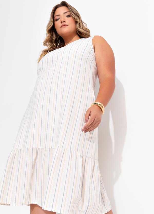 Quintess - Vestido Listrado Colorido em Cambraia 15