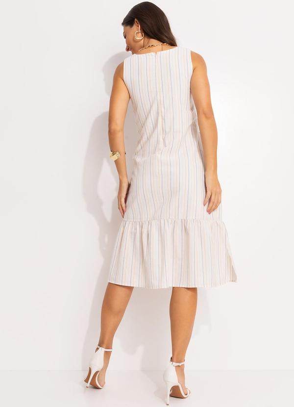 Quintess - Vestido Listrado Colorido em Cambraia 2