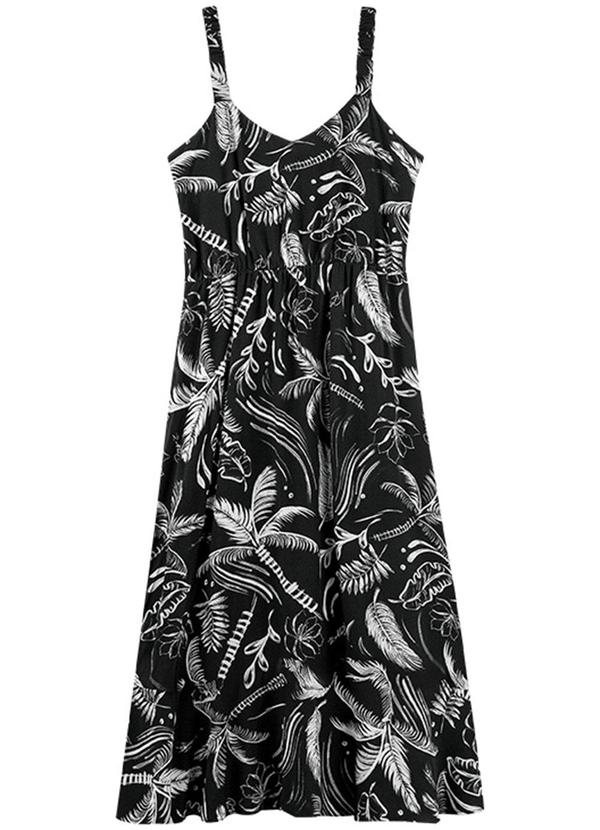 Rezzato - Vestido Listrado Trend Adulto Feminino Preto
