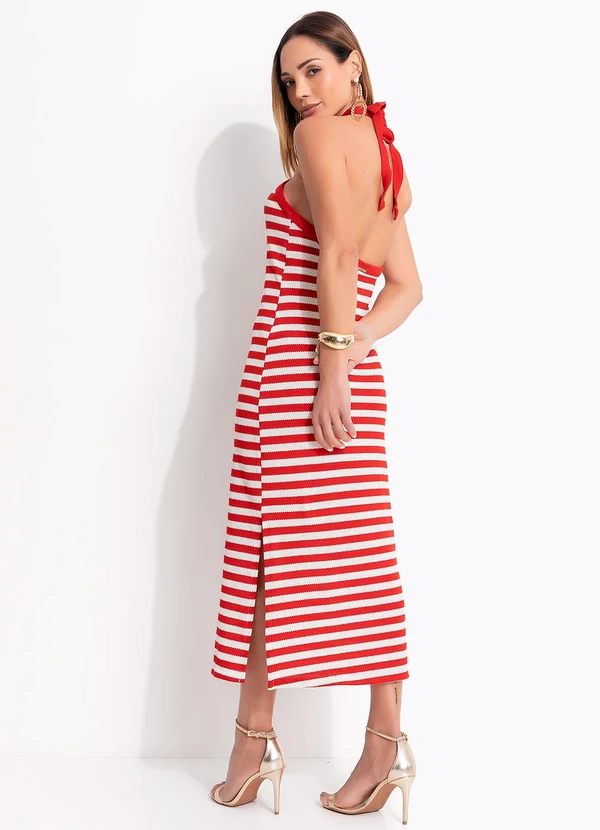 Colcci - Vestido Listrado Vermelho 2