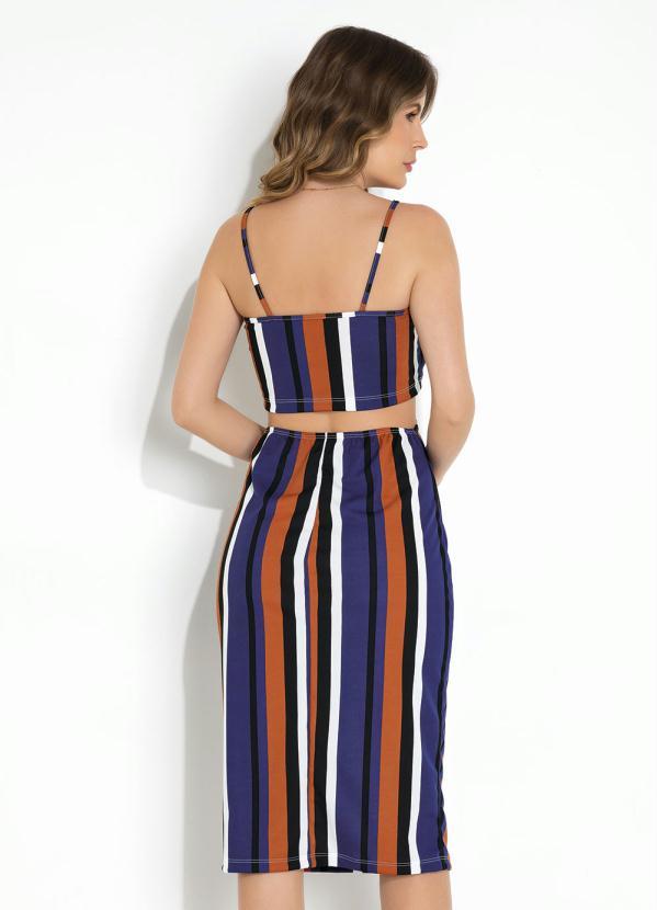 Moda Pop - Vestido Listras com Recorte Vazado 2