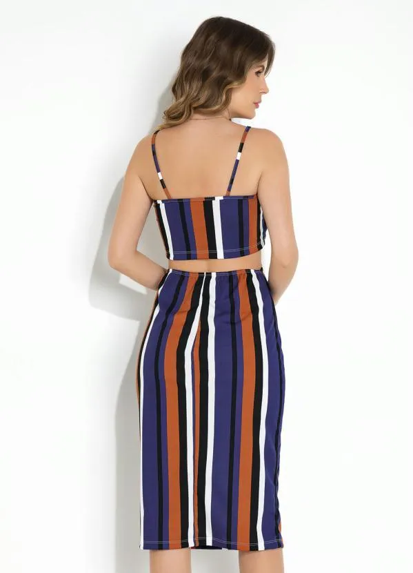 Moda Pop - Vestido Listras com Recorte Vazado 2