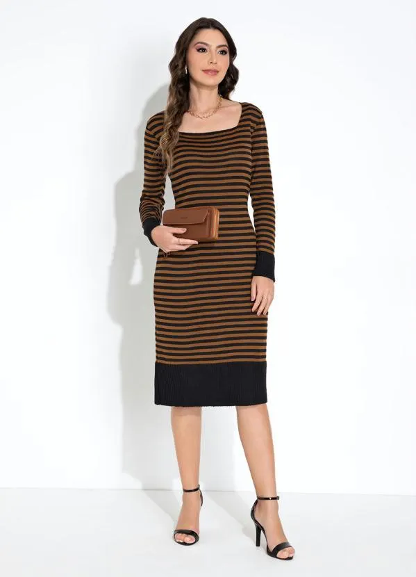 Rosalie - Vestido Listras Decote Quadrado 3