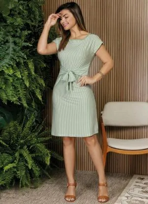 Rosalie - Vestido Listras Verde Soltinho - ROSALIE