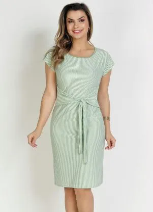 Rosalie - Vestido Listras Verde Soltinho - ROSALIE