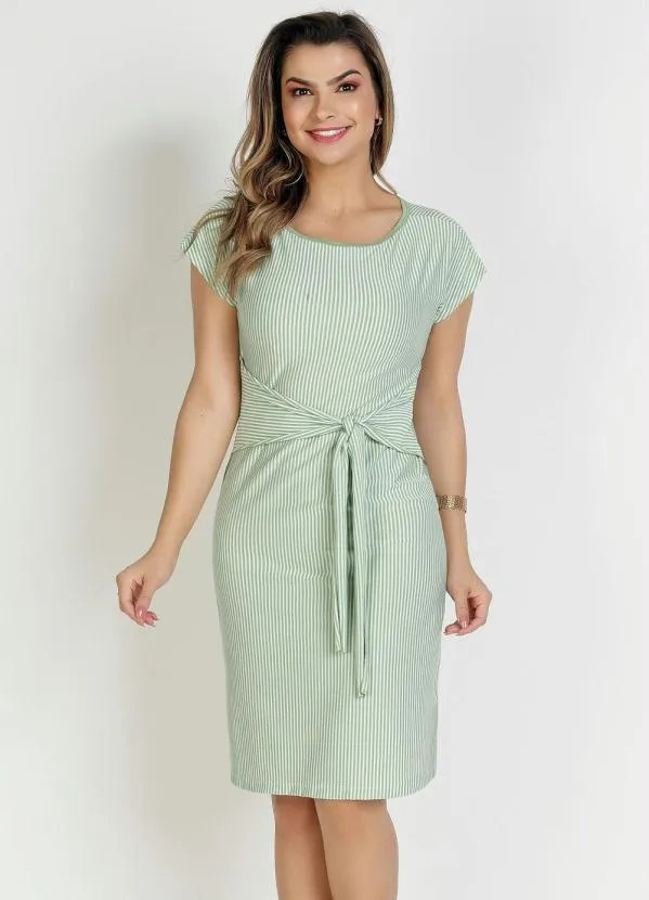 Rosalie - Vestido Listras Verde Soltinho 2